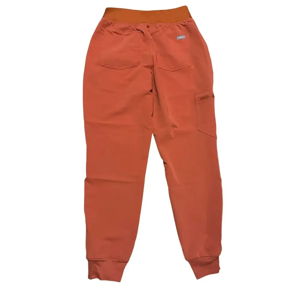 Figs‎ Zamora High-waisted Jogger Scrub Pants TERRACOTTA Small Petite